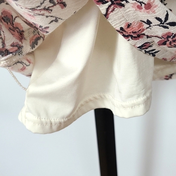 ⭐️3/ $30⭐️ Old Navy Midi Dress Pink Floral Print Cream 3/4 Sleeves Sz 14 Reg - Picture 6 of 11
